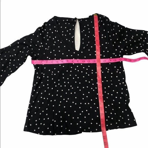 🆕 Roxy Polka Dot Bell Sleeve Viscose V Neck Top - Picture 12 of 12